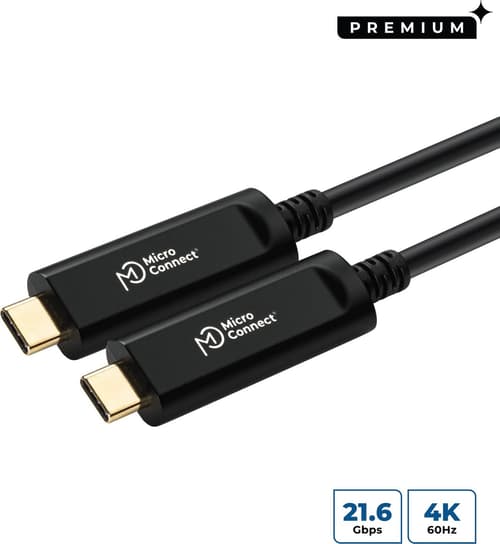 Microconnect Video Optical Cable 20m. Usb-c Usb-c Sort