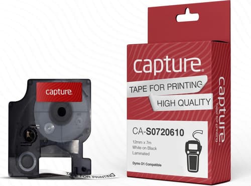 Capture Tape D1 12mm Vit/svart