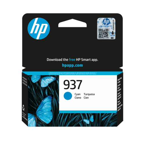 Hp Ink Cyan 937 - Officejet Pro 9110/9120/9130 billede