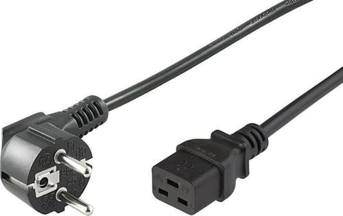 Microconnect Pe0771901 El-ledning Sort 1 M Strømstik Type E+f C19 Forbinder 1m Strømstik Type E+f C19 Sort