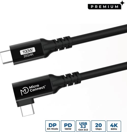 Microconnect 100w 20gbps 2m Usb-c Usb-c Sort