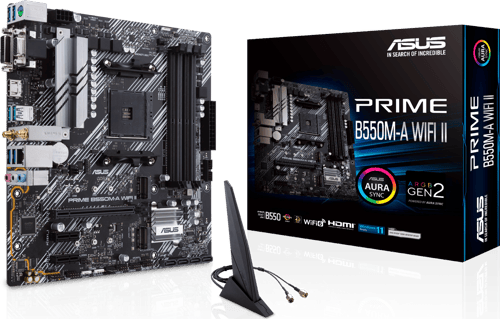 Asus Prime B550m-a Wifi Ii Amd B550 Stik Am4 Micro Atx Am4 Micro-atx Bundkort