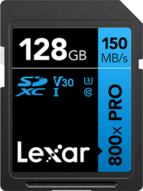 Lexar High Performance PRO BLUE Series - Flashhukommelseskort - 128 GB - Video Class V30 / UHS-I U3 / Class10 - 800x - SDXC UHS-I