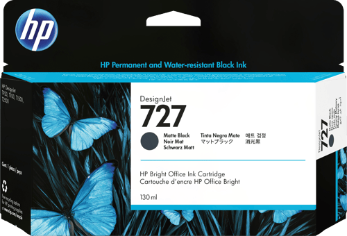 Hp Blæk Matt Sort 727 130ml - Dj T920 billede