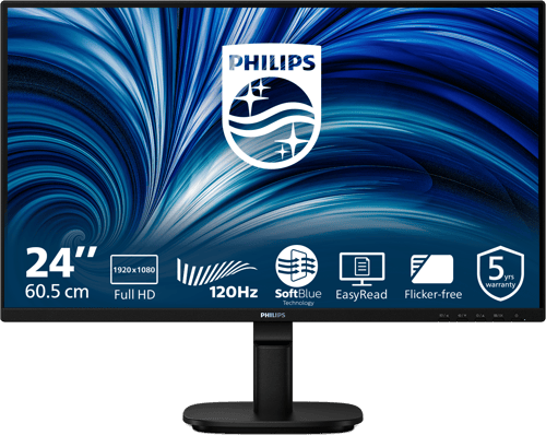 Philips 24b2n2200 23.8 tommer 1920 × 1080pixels Ips 16:9 120hz billede