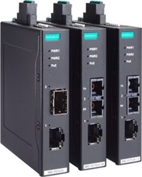 Moxa Imc-p21ga-g2 Verkon Mediamuunnin Monitila, Yksittäistila Musta