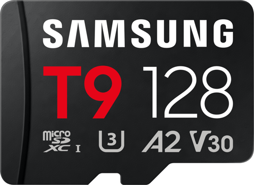 SAMSUNG T9 microSD Speicherkarte 128GB bis zu 200 MB/s Lesen und 130 MB/s Schreiben MB-MH128T/WW