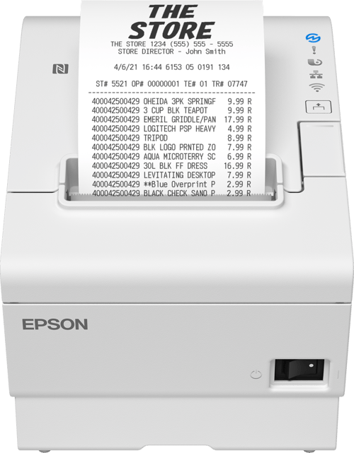 Epson Tm-t88vii (111) Usb/ethernet/serial, Sis. Ac-sovittimen, Valkoinen