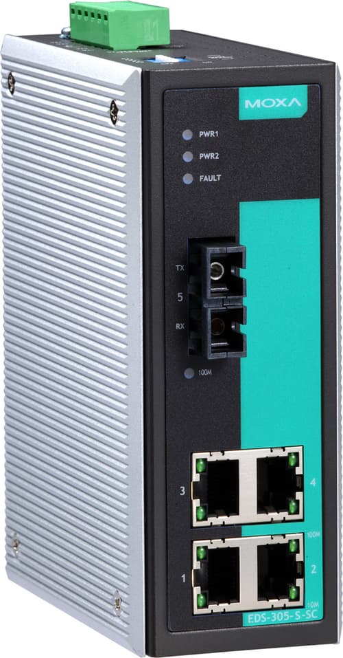 Moxa Eds-305-s-sc 4xfe 1xsc Teollinen Kytkin
