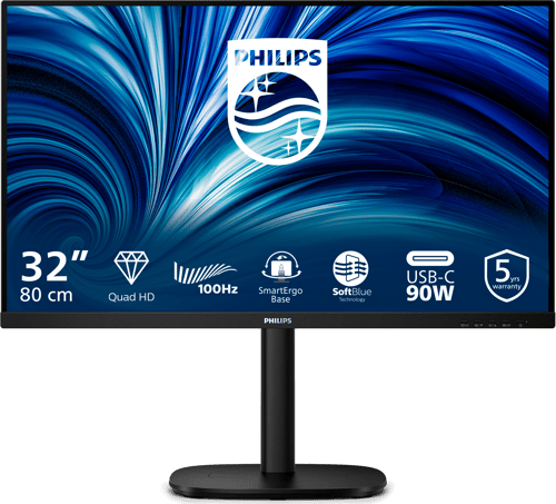 Philips 32B2U3601 32" IPS 2560 x 1440 (2K) HDMI DisplayPort USB-C 100Hz