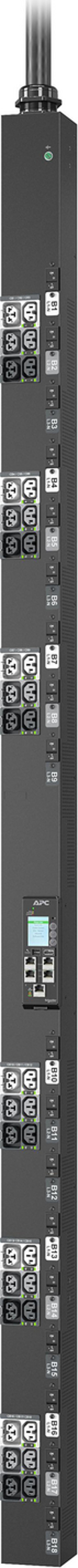 Apc Netshelter Rack Pdu Advanced Switched Metered, 0u, 3 Phase, 415v, 69.0kva 100a, 36 Outlets Tehonjakeluyksikkö 18 Ac-pistorasia(a) Musta