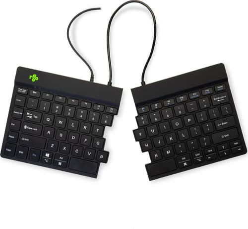 R-Go Split Ergonomiske tastatur, QWERTY (US), sort, kablet Tastatur Kabling US