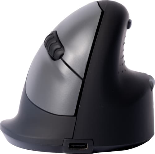 Ergonomisk vertikal mus til højre hånd - Bluetooth, sort/sølv