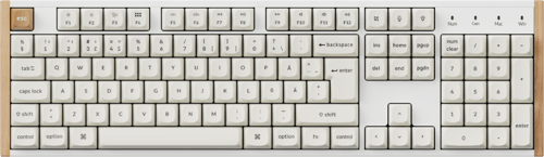 Keychron K10 HE SE 100 Mekanisk Gaming Tastatur - Gateron 2.0 Purple Magnetic Switch, Bluetooth - Træ/Hvid