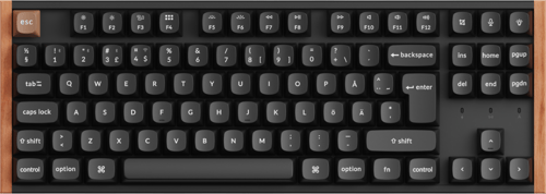 Keychron K8 HE SE 80 Mekanisk Gaming Tastatur - Gateron 2.0 Purple Magnetic Switch, Bluetooth, USB-C - Træ/Sort