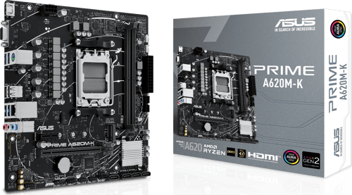 Asus Prime A620m-k Amd A620 Sokkel Am5 Micro Atx Am5 Micro-atx Bundkort