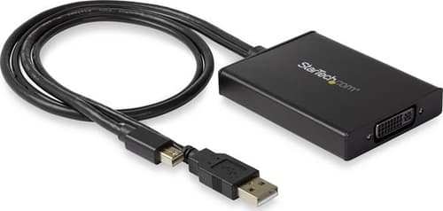 Startech Mini Displayport To Dvi Dual-link Active Adapter 0.358m Mini Displayport, Usb-a Dvi-i Sort