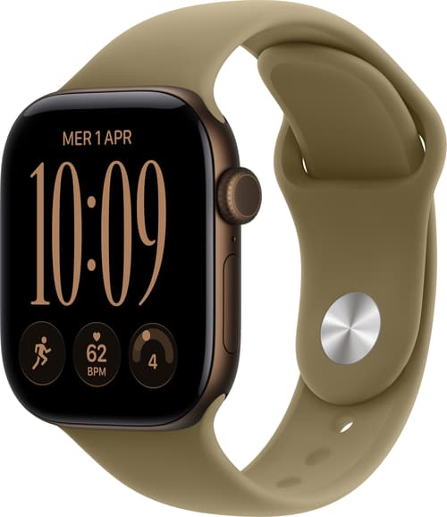 Apple Watch Series 12 Gps 42mm Dark Bronze Aluminium Case With Olive Sport Band - S/m