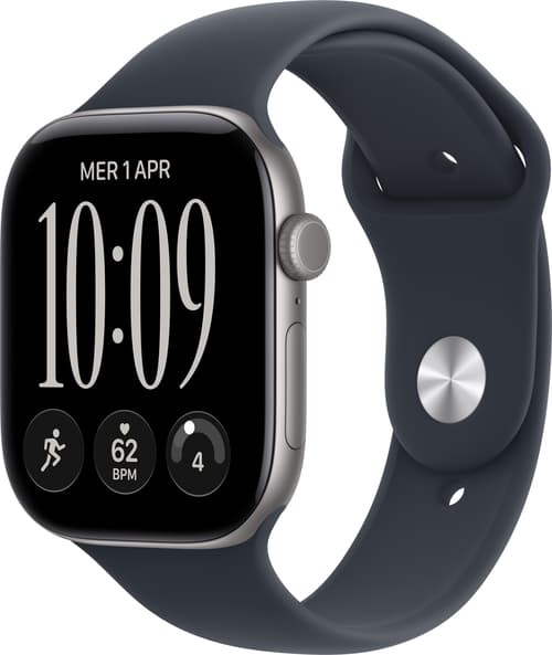 Apple Watch Series 12 Gps 46mm Space Grey Aluminium Case With Navy Blue Sport Band - M/l