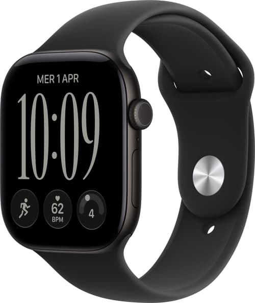 Apple Watch Series 12 Gps 46mm Black Aluminium Case With Black Sport Band - S/m