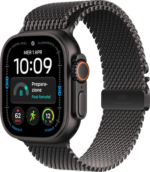 Apple Watch Ultra 4 Gps + Cellular 49mm Black Titanium Case With Black Titanium Milanese Loop - L