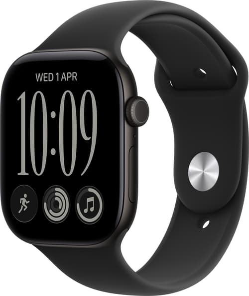 Apple Watch Series 12 Gps + Cellular 46mm Black Aluminium Case With Black Sport Band - M/l