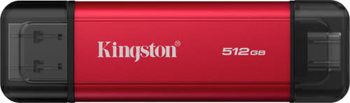 Kingston Dual Portable Ssd 512gb Usb-a, Usb-c Sort, Rød