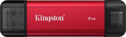 Kingston Dual Portable Ssd 1tb Usb-a, Usb-c Sort, Rød
