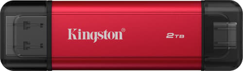 Kingston Dual Portable Ssd 2tb Usb-a, Usb-c Sort, Rød