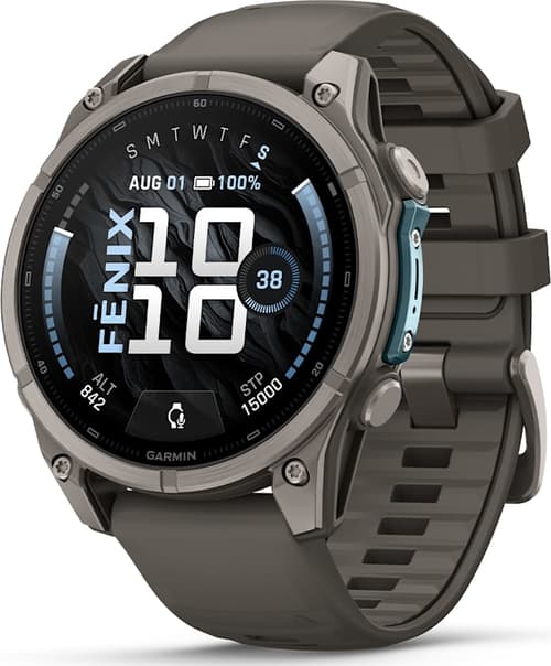 Garmin Fenix 9 47mm Titanium With Pebble Grey Silicone Band