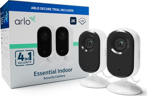 Arlo Essential 2k Indendørs Overvågningskamera, 2-pack