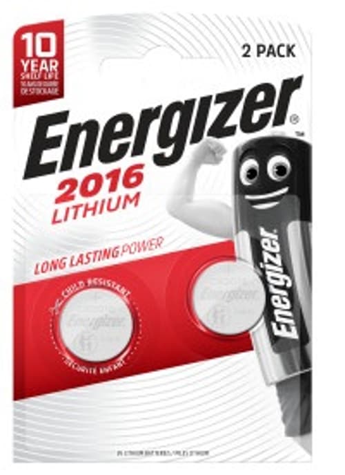 Energizer Knapcellebatteri Lithium Cr2016 2-pack