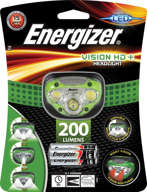 Energizer Hodelykt Vision Hd 3 + 2 Led 200 Lumen