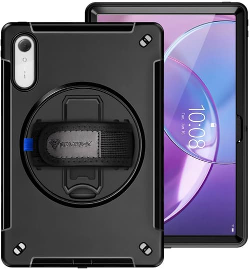 Armor-x Rainproof Military Grade Rugged Case With Hand Strap And Kick-stand Lenovo Idea Tab Pro (gen 2) Svart