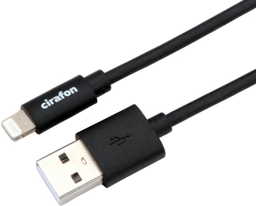 Cirafon Am To Lightning Cable 0.15m - Black - New Mfi 0.15m. Sort