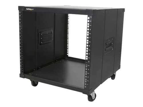 StarTech.com 9U Open Frame Rack Wheels - 4 Post 23" Deep Portable Open Frame Cabinet for 19" Network, Data & Server Equipment - 220 lbs capacity