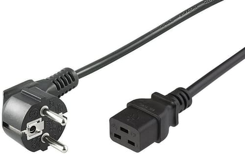 Microconnect Power Cord Cee 7/7 - C19 3m 3m. Cee7/7 C19 Sort