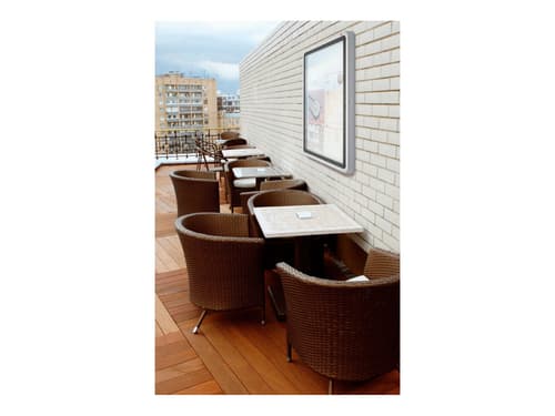 Nobo Premium Plus lukollinen ilmoitustaulu ulkokäyttöön 6xA4, Harmaa, Läpinäkyvä, Valkoinen, Terästä, Standard, 732 mm, 792 mm, 45 mm