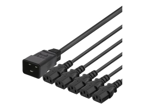 Deltaco Del-113q 3m. C20 C13 Sort billede