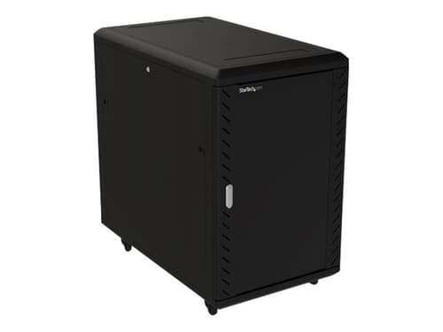 StarTech.com 18U 19" Server Rack Cabinet - 4 Post Adjustable Depth (6-32") Locking Knock Down Enclosure - Mobile w/Glass Door & Casters Rack Sort