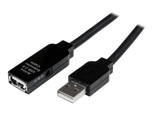 Startech 20m Usb 2.0 Active Extension Cable 20m Usb-a Usb-a Svart