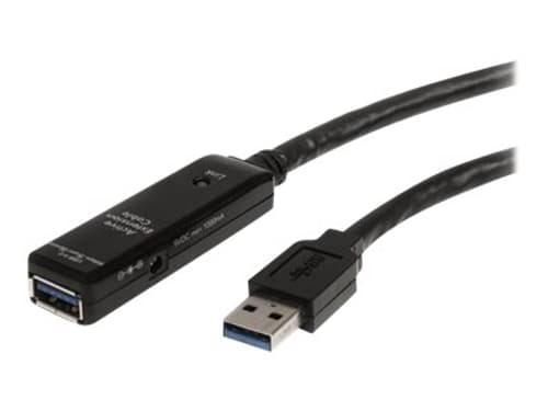Startech 16.4ft Active Usb 3.0 Extension Cable With Ac Power Adapter 5m. Usb-a Usb-a Sort
