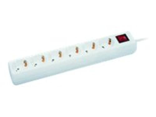 MicroConnect 6-way Schuko Socket 3M White