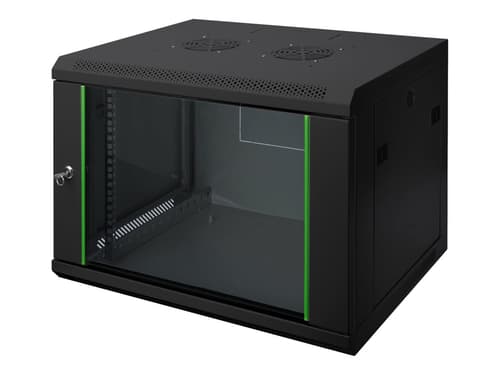 DIGITUS vægskab Dynamic 12U - 60,7 × 60,0 × 45,0 cm, sort
