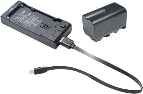 Nanlite 4500mah Np-f750 Batteri + Cn-58 Laddare