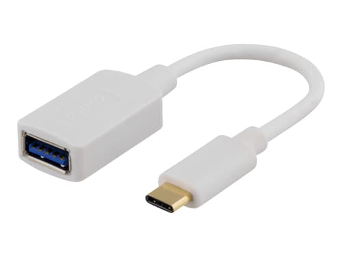 Deltaco Usb-adapter Type C Male - Type A Female 15cm White