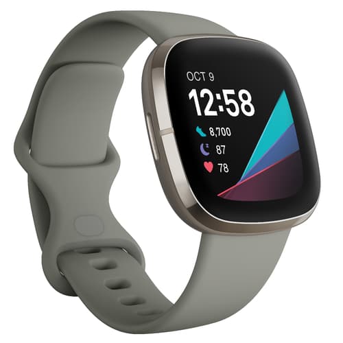 Fitbit Sense Sage Harmaa/hopea