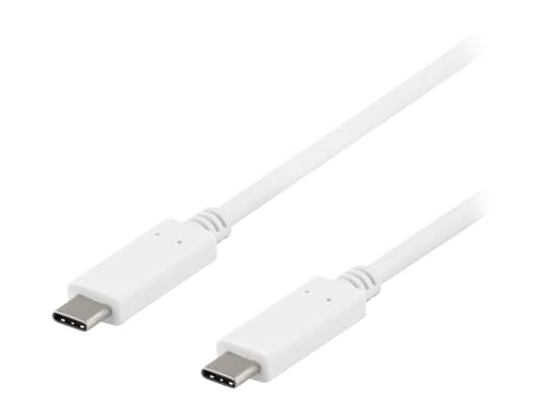Deltaco Usbc-1406 Usb-kabel 0.5 M Usb 3.2 Gen 2 (3.1 Gen 2) Hvid 0.5m. Usb-c Usb-c Hvid billede