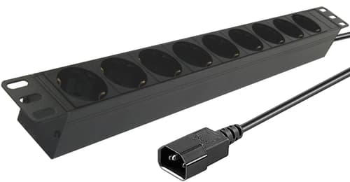Direktronik 19 tommer 1u Power Strip 10a 9xcee 7/3 1xc14 2m Black
