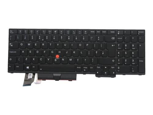 Alternativ bild 0 för Chicony - Ersättningstangentbord för bärbar dator - med ClickPad, Trackpoint - bakgrundsbelyst - QWERTY - brittisk - svart - för ThinkPad L15 Gen 1 20U7, 20U8
